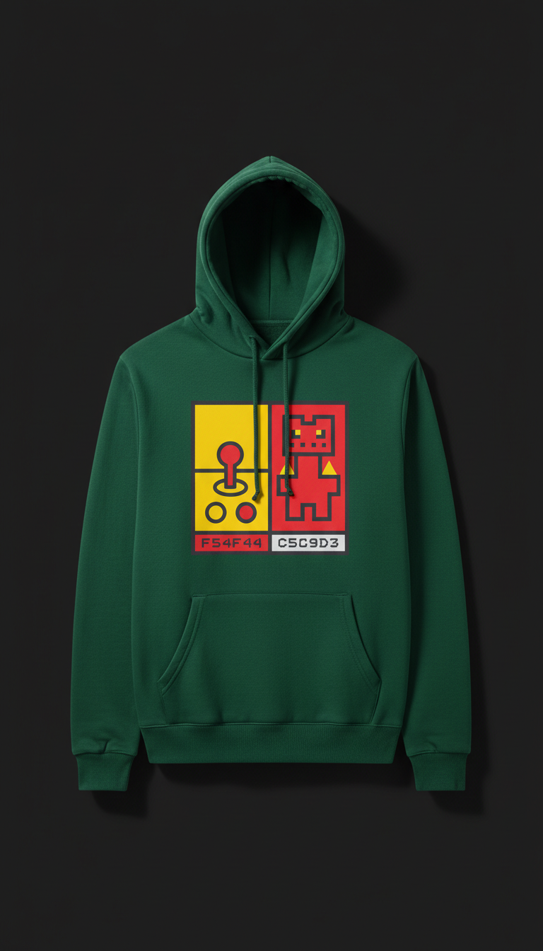 Arcade Green heavyweight graphic hoodie